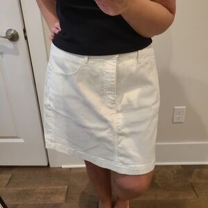 Lane Bryant White Denim Mini Skirt